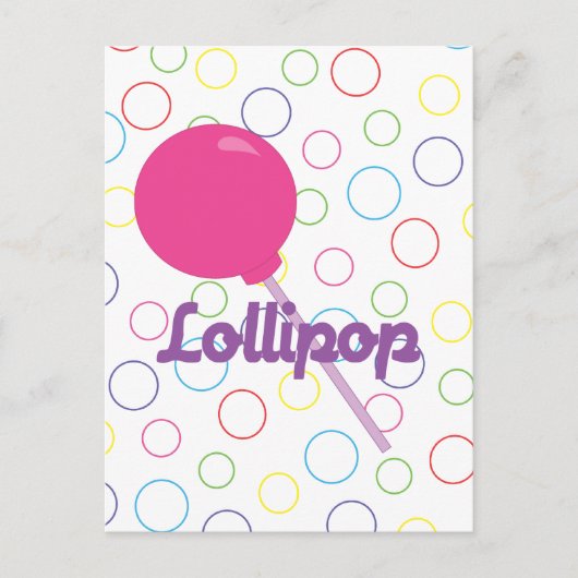 Bright Pink Lollipop Postkarte (Vorderseite)