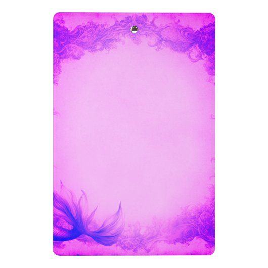 Bright Pink Mermaid Mini Klemmbrett (Rückseite)