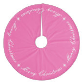 Bright Pink Merry Weihnachtskritik Fleece Weihnachtsbaumdecke (Vorderseite)