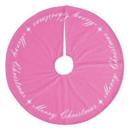 Bright Pink Merry Weihnachtskritik Fleece Weihnachtsbaumdecke