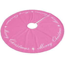 Bright Pink Merry Weihnachtskritik Fleece Weihnachtsbaumdecke