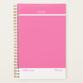 Bright Pink Minimalist Planner Planer