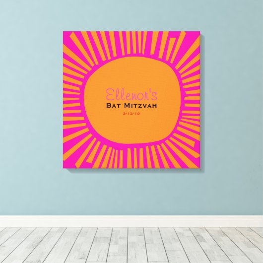 BRIGHT PINK MITZVAH Bat Bar Mitzvah Sign up Board Leinwanddruck (Insitu (Holzboden))