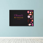 BRIGHT PINK MITZVAH Bat Bar Mitzvah Sign up Board Leinwanddruck (Insitu (Holzboden))