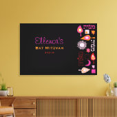 BRIGHT PINK MITZVAH Bat Bar Mitzvah Sign up Board Leinwanddruck (Insitu (Wohnzimmer))
