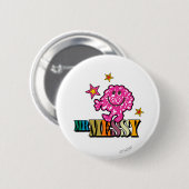 Bright Pink Mr. Messy | Funkeln Button (Vorne & Hinten)
