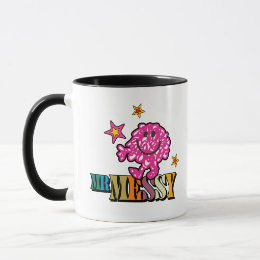 Bright Pink Mr. Messy | Funkeln Tasse (Links)