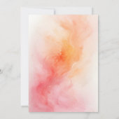 Bright Pink Orange Watercolor Birthday Party Einladung (Rückseite)