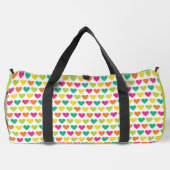 BRIGHT PINK ORANGE YELLOW GRÜNE HERZEN DUFFLE BAG (Rückseite)