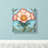 Bright Pink Poppy Leinwanddruck (Insitu (Holzboden))