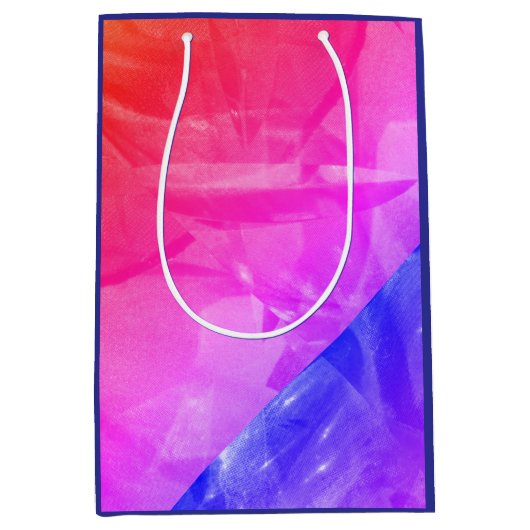 Bright pink red blue abstract sharp design mittlere geschenktüte (Vorderseite)