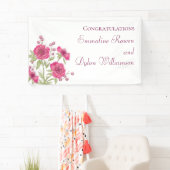 Bright Pink Rose Wedding Banner (Insitu)