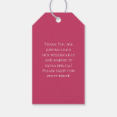 Bright Pink Rose Wedding Geschenkanhänger (Rückseite)