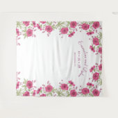 Bright Pink Rose Wedding Photo Backdrop Wandteppich (Vorderseite (Horizontal))