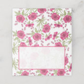 Bright Pink Rose Wedding Platzkarte (Außenseite Aufgefaltet)