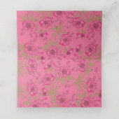 Bright Pink Rose Wedding Platzkarte (Innenseite Aufgefaltet)