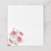 Bright Pink Rose Wedding Platzkarte (Außenseite Aufgefaltet)