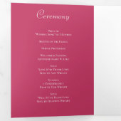 Bright Pink Rose Wedding Programs Dreifach-gefaltete Programmkarte (Innen Erste Seite)