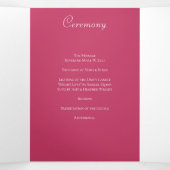 Bright Pink Rose Wedding Programs Dreifach-gefaltete Programmkarte (Innenseite Mitte)