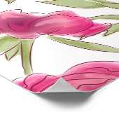 Bright Pink Rose Wedding Seating Chart Poster (Ecke)