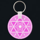 Bright Pink Star von David Schlüsselanhänger<br><div class="desc">Spaß rosa Star von David Design.</div>