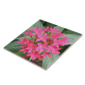 Bright Pink Tropical Flowers Fliese (Seite)