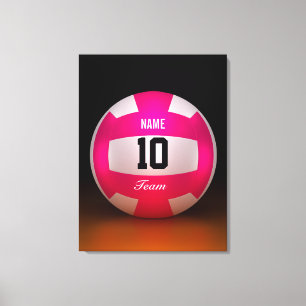 Bright Pink Volleyball Team Leinwanddruck