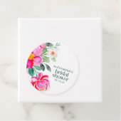 Bright Pink Watercolor Floral Bridal Shower Custom Geschenkanhänger (Beispiel)