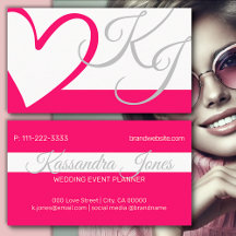 Bright Pink White Girly Heart Calligram