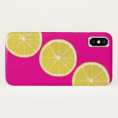 Bright Pink & Yellow Lemon Citrus iPhone/iPad Case (Rückseite (Horizontal))