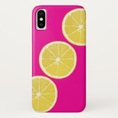 Bright Pink & Yellow Lemon Citrus iPhone/iPad Case (Rückseite)