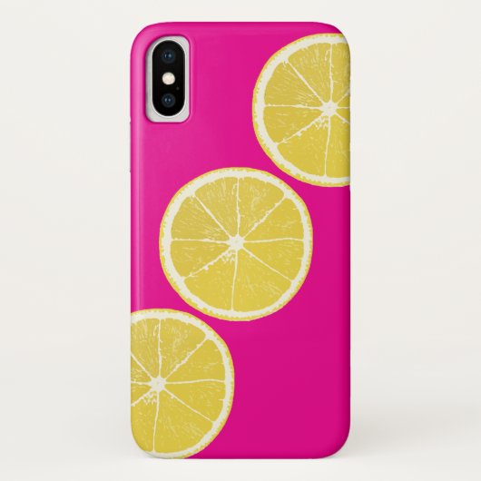 Bright Pink & Yellow Lemon Citrus iPhone/iPad Case (Rückseite)