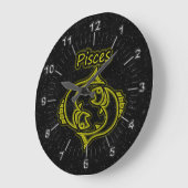 Bright Pisces Große Wanduhr (Winkel)