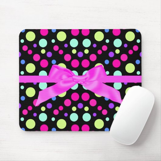 BRIGHT POLKA DOT PINK BOUSE PAD MOUSEPAD (Mit Mouse)