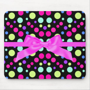 BRIGHT POLKA DOT PINK BOUSE PAD MOUSEPAD