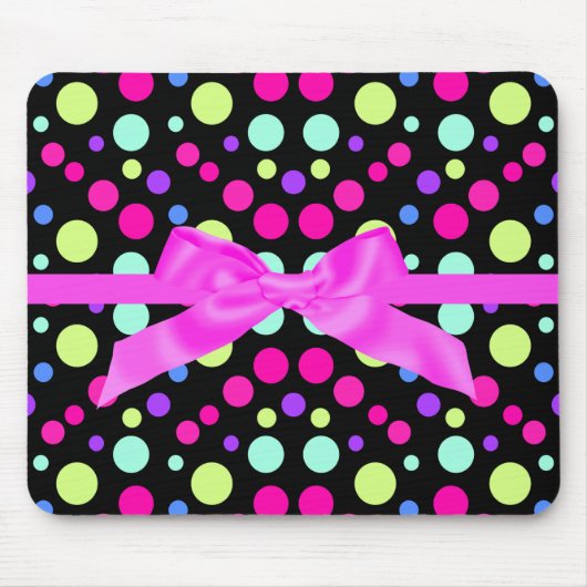 BRIGHT POLKA DOT PINK BOUSE PAD MOUSEPAD (Vorne)