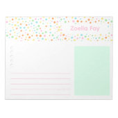 Bright Polka Dot Student Individuelle Name Notizblock (Vorderseite)