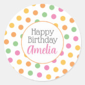 Bright Polka Dots Runder Aufkleber (Vorderseite)