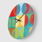 Bright Pop Art with Circles and Squares Große Wanduhr (Winkel)
