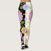 Bright-Pop Kunstmalerei mit zweifarbigem Muster Leggings (Rückseite)