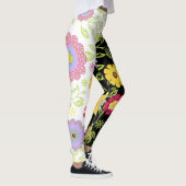 Bright-Pop Kunstmalerei mit zweifarbigem Muster Leggings (Rechts)