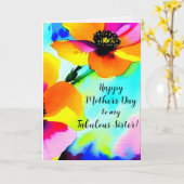 Bright Poppies Blue Sky Sister Custom Mütter Day Karte (Gelbe Blume)