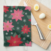 Bright Preppy Christmas Poinsettias Kitchen Towels Geschirrtuch (Viertel Falte)