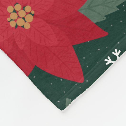 Bright Preppy Christmas Poinsettias Throw Blanket Fleecedecke (Ecke)