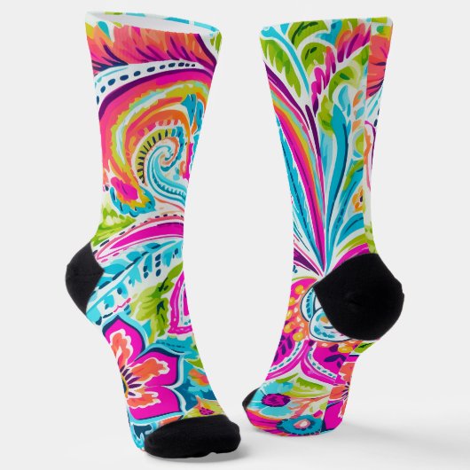 Bright Preppy Paisley Socken (Gewinkelt)