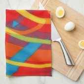 Bright Psychedelic Vibes Abstract Art Towel Geschirrtuch (Viertel Falte)