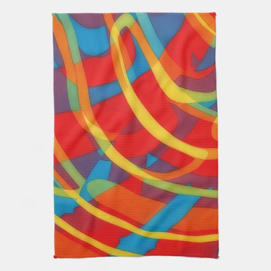 Bright Psychedelic Vibes Abstract Art Towel Geschirrtuch (Vertikal)