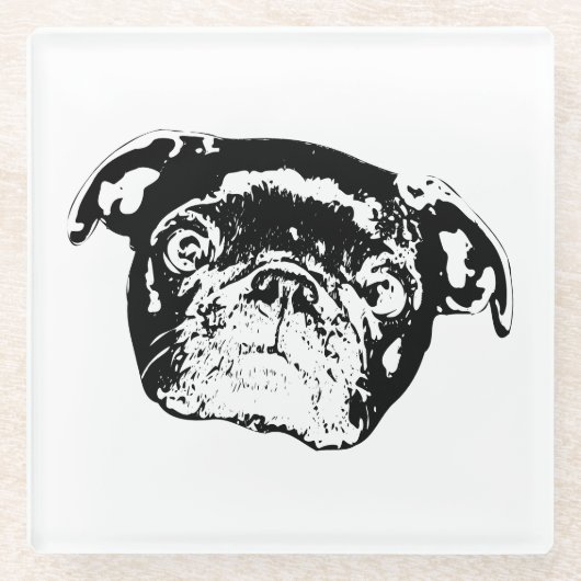 Bright Pug Gathering Untersetzer (Vorderseite)