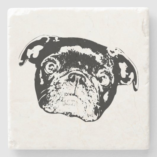 Bright Pug Gathering Untersetzer (Vorderseite)