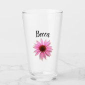 Bright Purple Coneflower Personalized Glass Glas (Vorderseite)